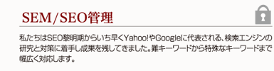SEM/SEO管理